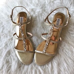 Badgley Mischka Carley Wedge Bridal Sandal